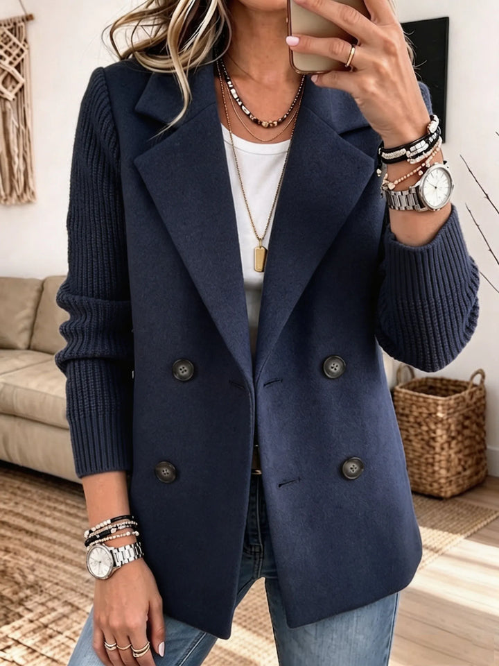 Nicole | Eleganter Blazer mit Strickärmeln und klassischem Design