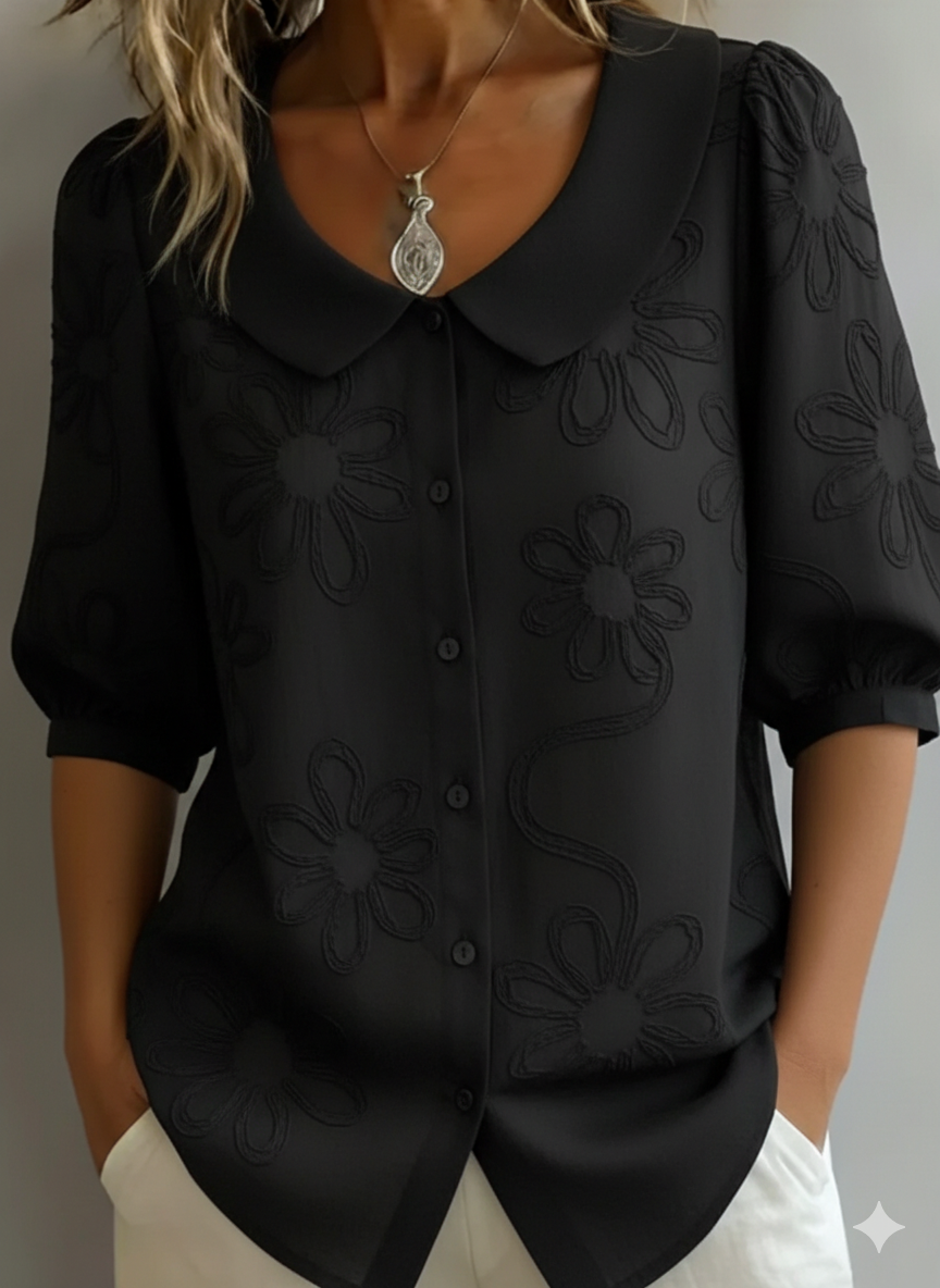 Gavira | Leichte Bluse mit floralem, natürlichem Eleganz