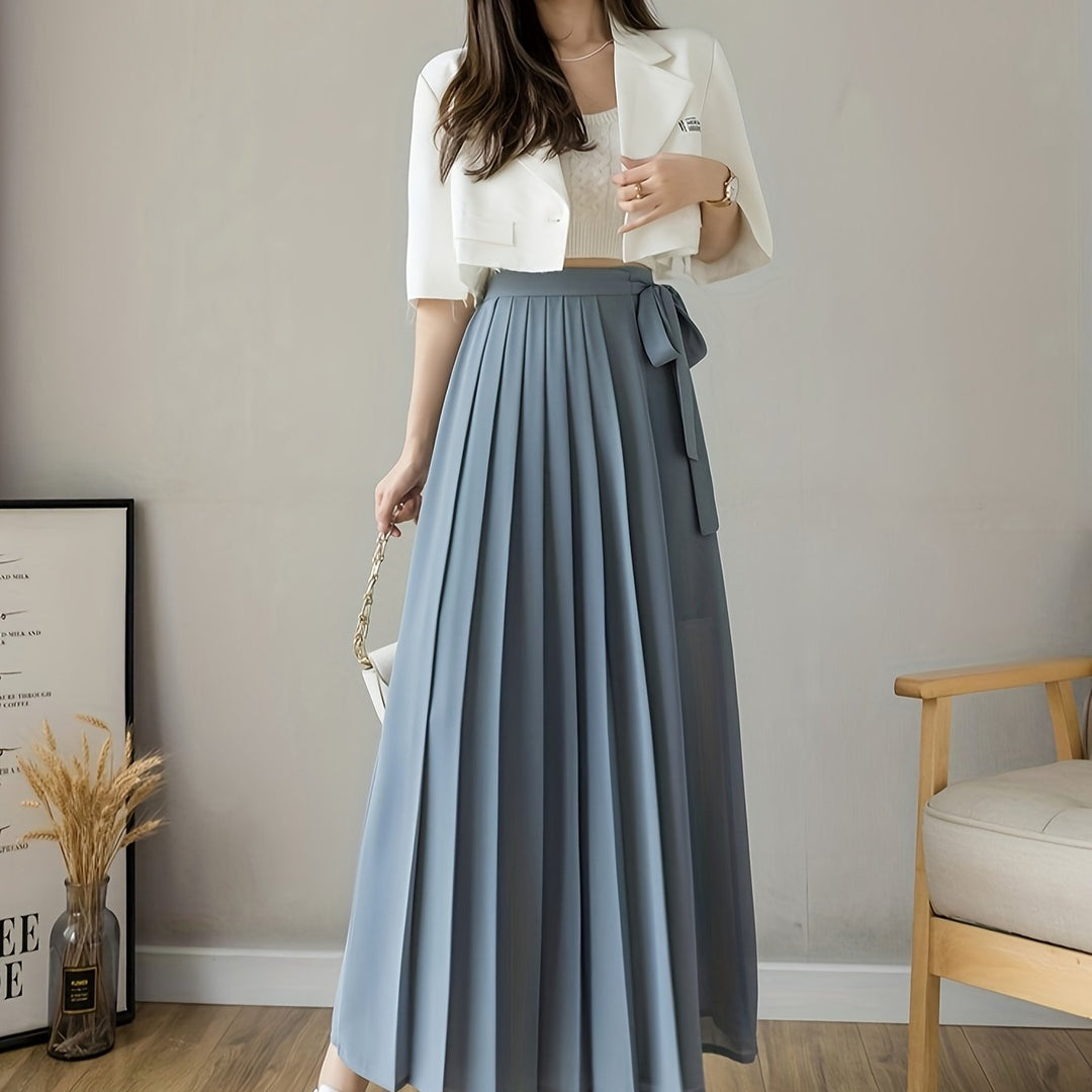 Caexine | Weit geschnittene Hose mit Falten und elegantem Schnitt
