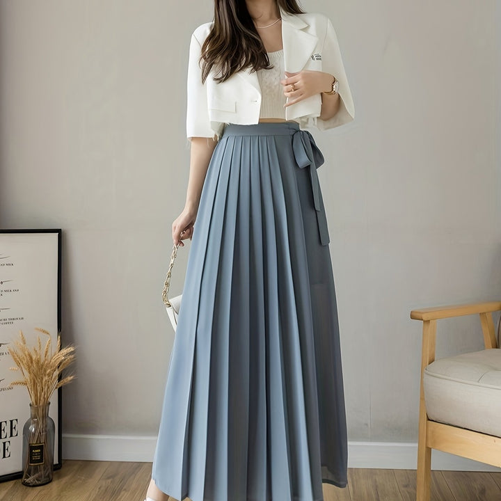 Caexine | Weit geschnittene Hose mit Falten und elegantem Schnitt