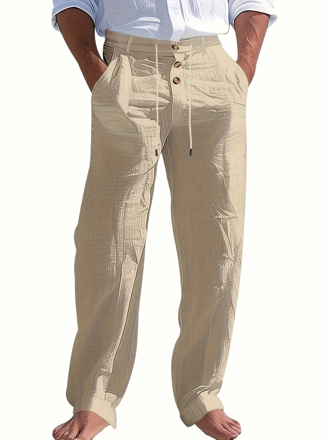 Embric | Herren Leinenhose mit verstellbarem Bund und lockerer Passform