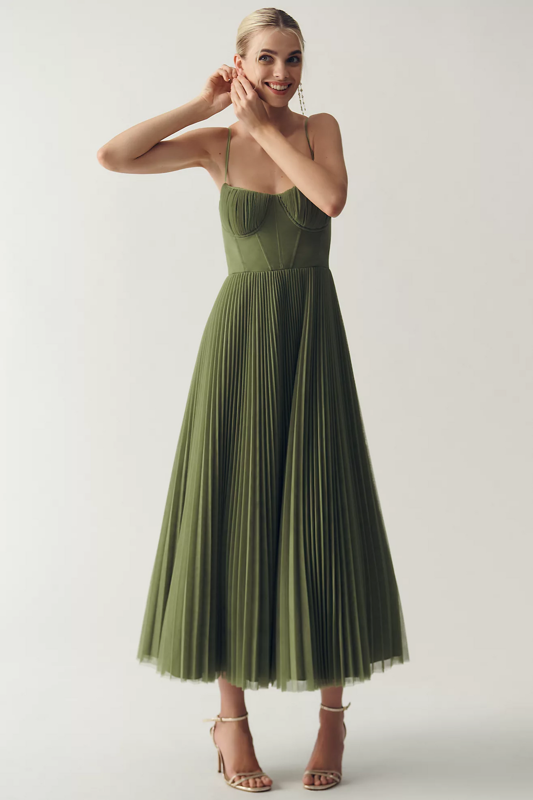 Heidi | Midi-Kleid mit strukturiertem Korsett