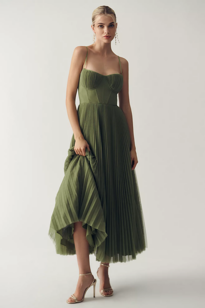 Heidi | Midi-Kleid mit strukturiertem Korsett