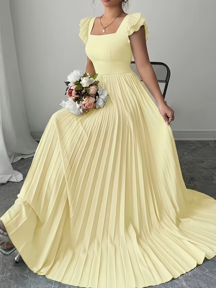 Oxeris | Langes Floral Kleid mit Falten und zeitloser Eleganz