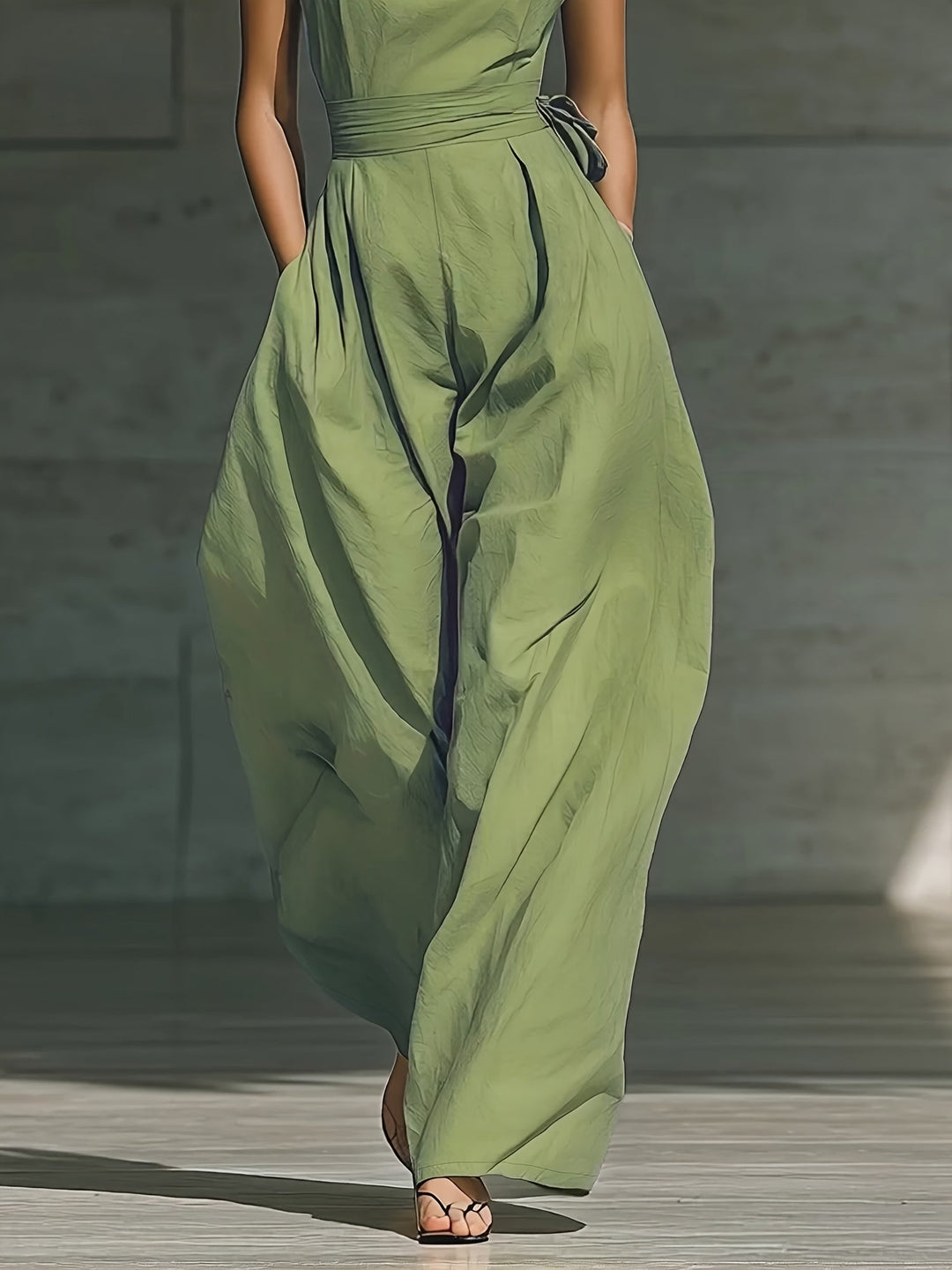 Juveth | Eleganter Ein-Schulter-Jumpsuit mit weitem Bein und definiertem Taillenschnitt