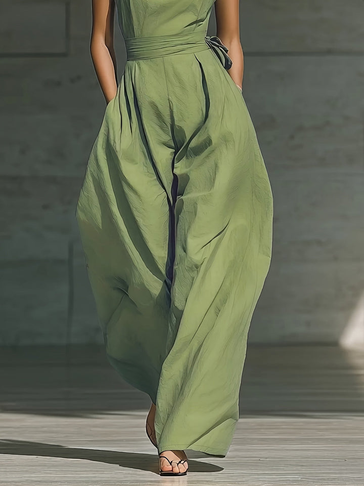 Juveth | Eleganter Ein-Schulter-Jumpsuit mit weitem Bein und definiertem Taillenschnitt