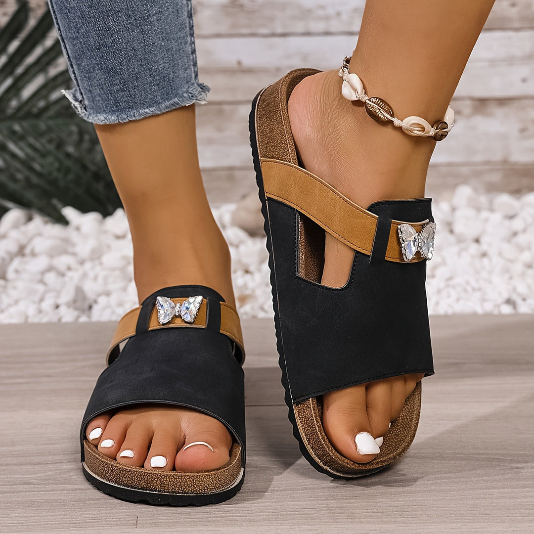 Yelena | Vintage Stil Offene Sandalen