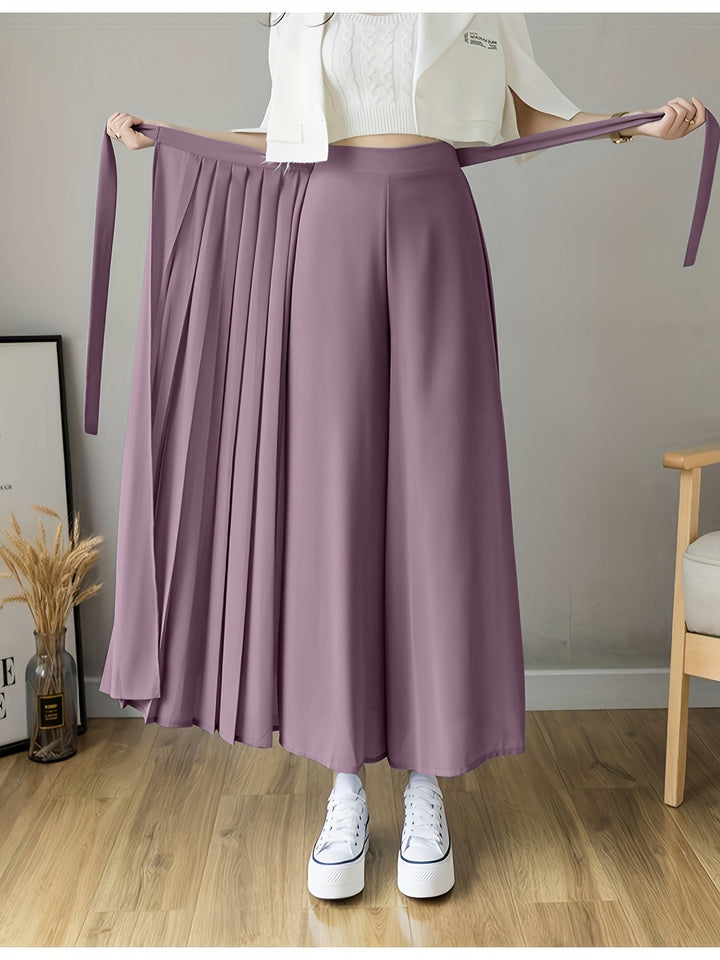 Caexine | Weit geschnittene Hose mit Falten und elegantem Schnitt