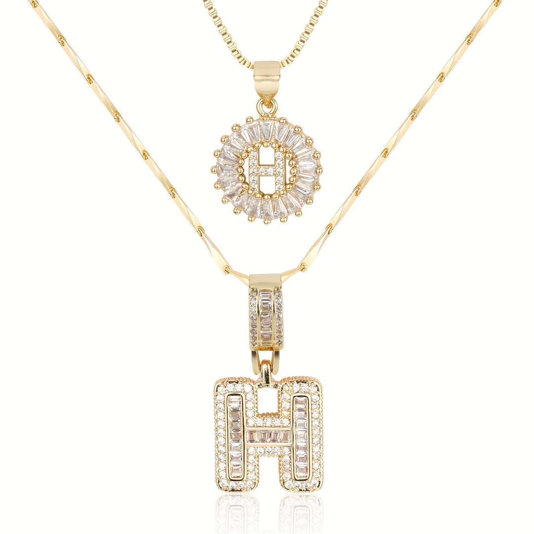 Primrose | Anfangsbuchstaben-Halsketten mit 14k Diamanten (2 Stück)