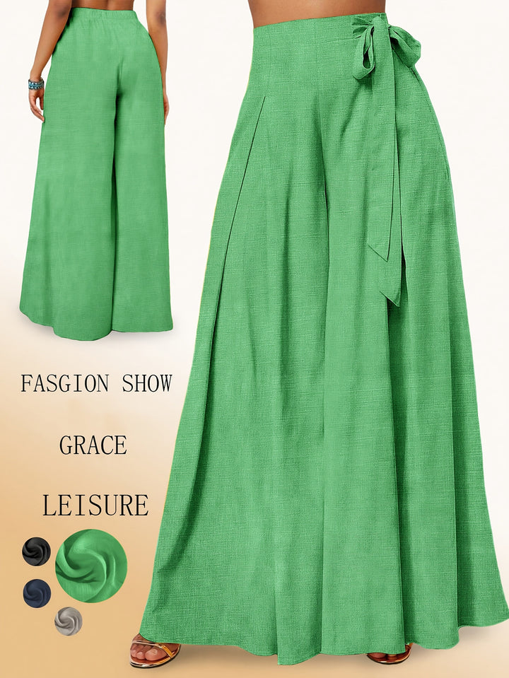 Valerie | Weit geschnittene Hose mit hohem Bund und elegantem Schleifen-Detail