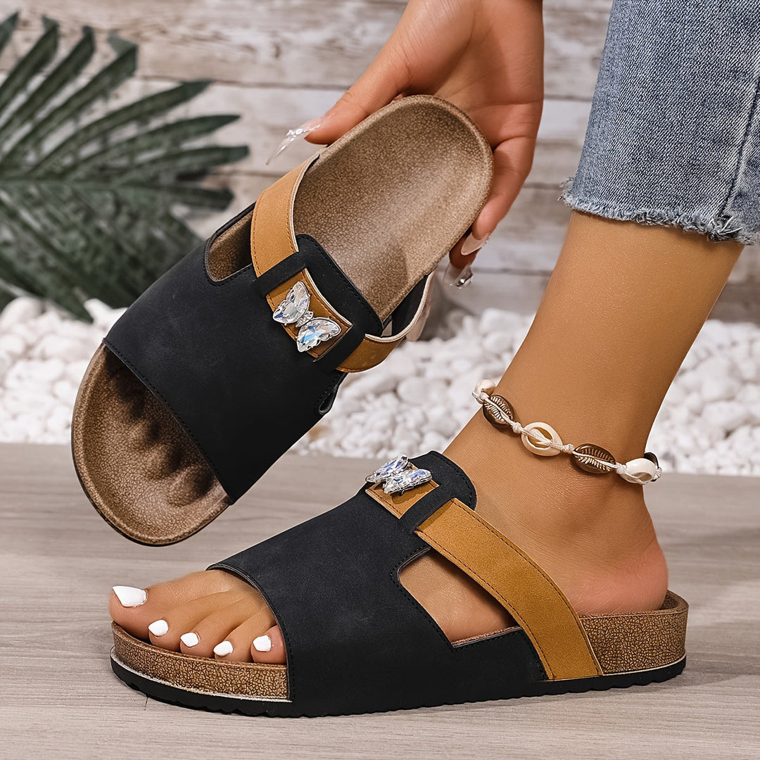 Yelena | Vintage Stil Offene Sandalen