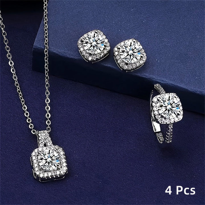 Elkie | Set Elegantes Schmuckstück mit Halskette, Ring und Ohrringen