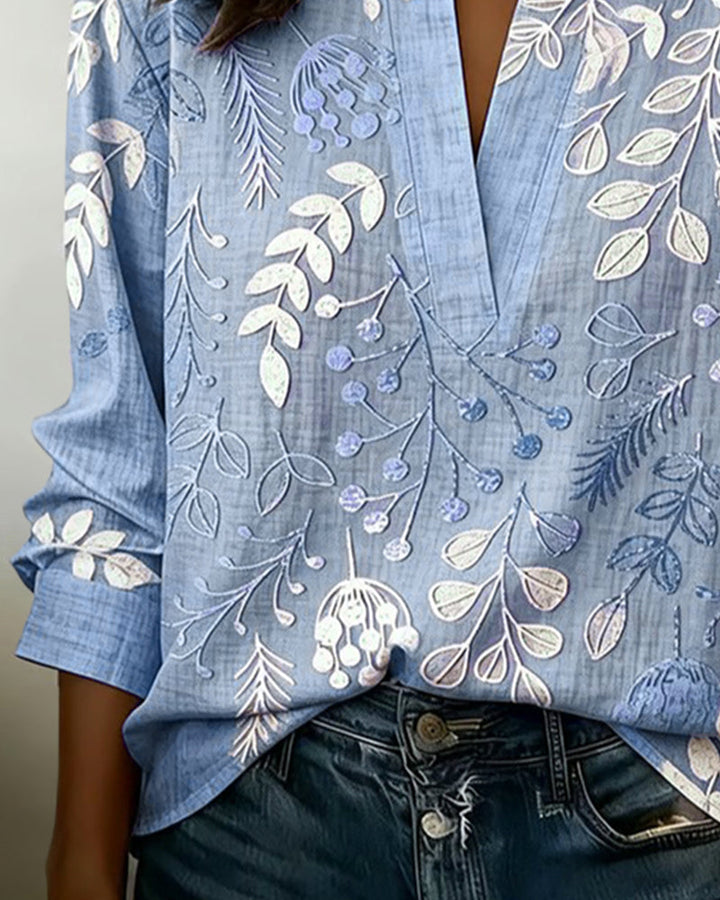 Kenzie | Bluse mit sanftem V-Blumenmuster