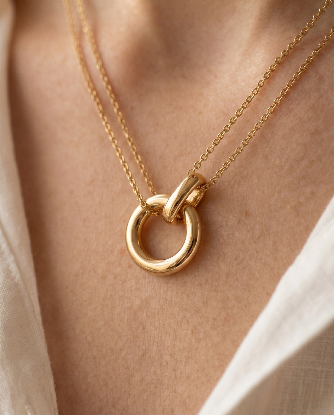 Robin | Doppelkettencollier mit ewigem Kreis