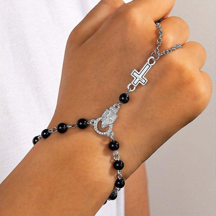 Brenton | Rosenkranzarmband mit gotischem Kreuz und religiösen Details
