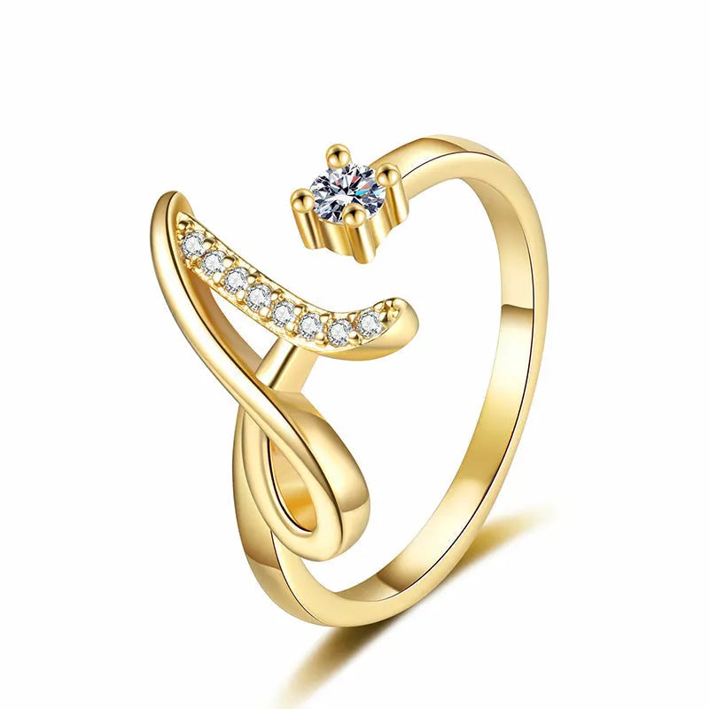 Miranda | Verstellbarer Ring mit Glänzender Initiale