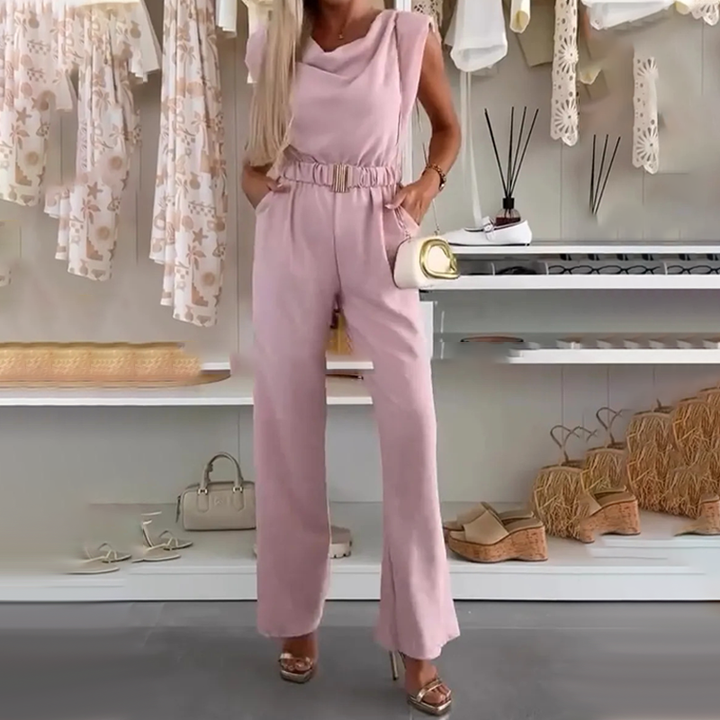 Kaia | Ärmelloses Jumpsuit mit Drapée-Ausschnitt und Taschen