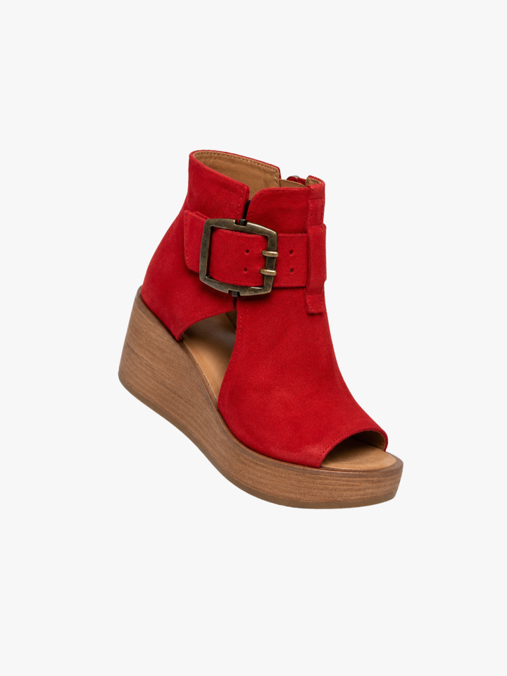 Indiea | Stiefeletten mit Offener Spitze und Bequemer Plattform