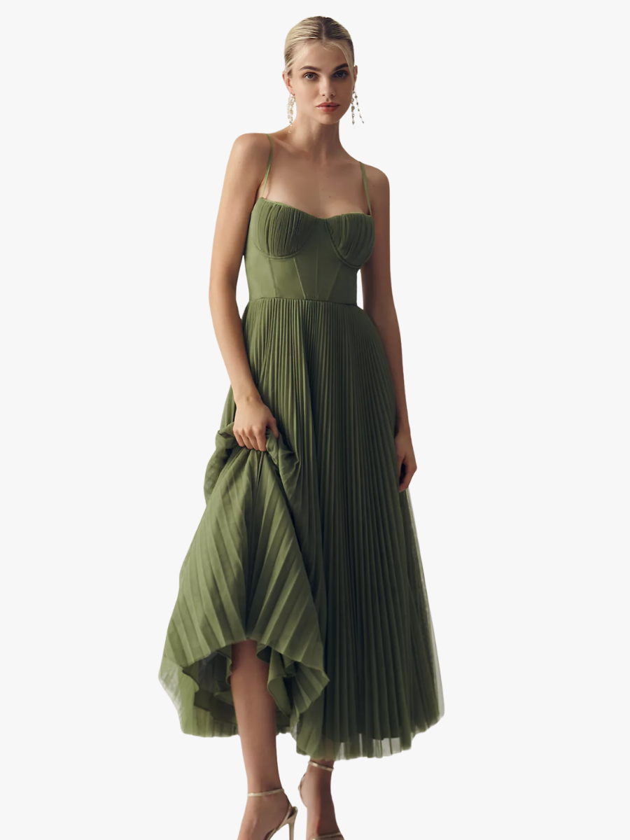 Heidi | Midi-Kleid mit strukturiertem Korsett