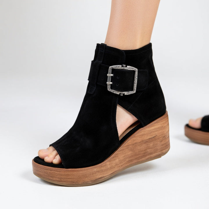 Indiea | Stiefeletten mit Offener Spitze und Bequemer Plattform