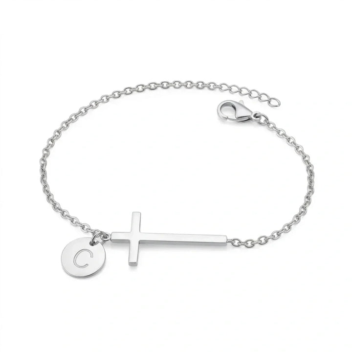 Elodryn | Personalisiertes Kreuz und Initialien Armband