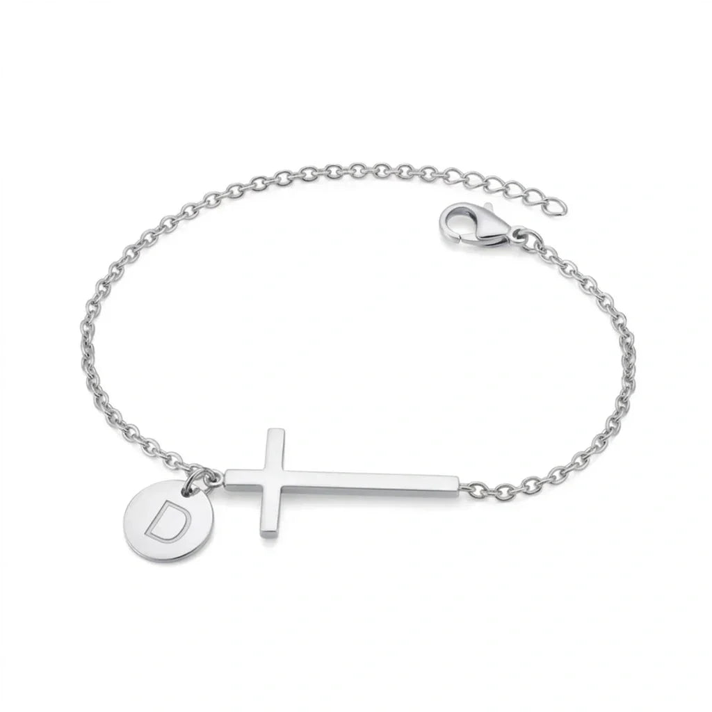 Elodryn | Personalisiertes Kreuz und Initialien Armband