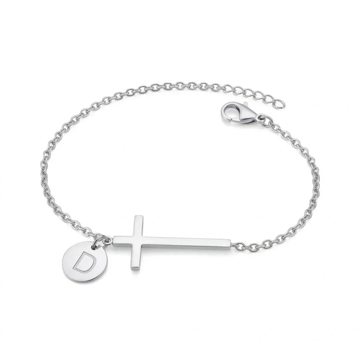 Elodryn | Personalisiertes Kreuz und Initialien Armband