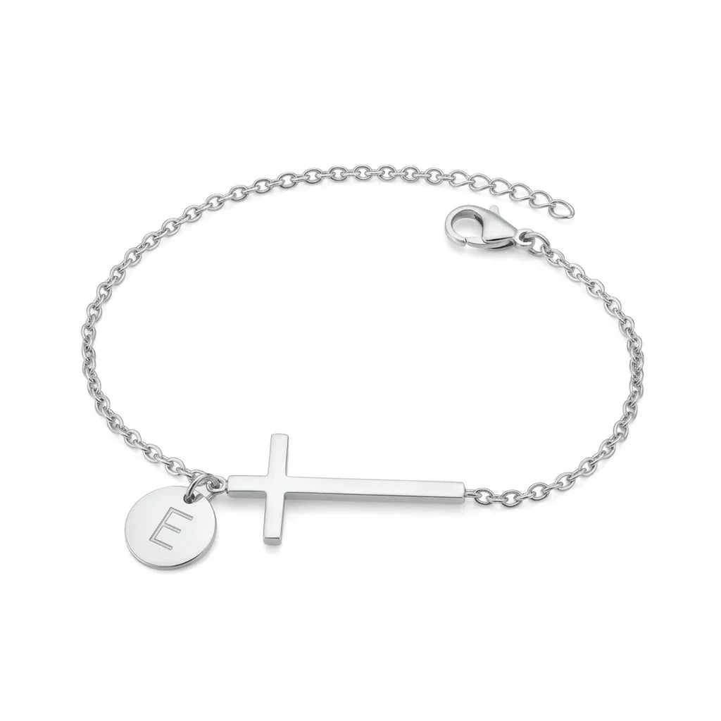 Elodryn | Personalisiertes Kreuz und Initialien Armband