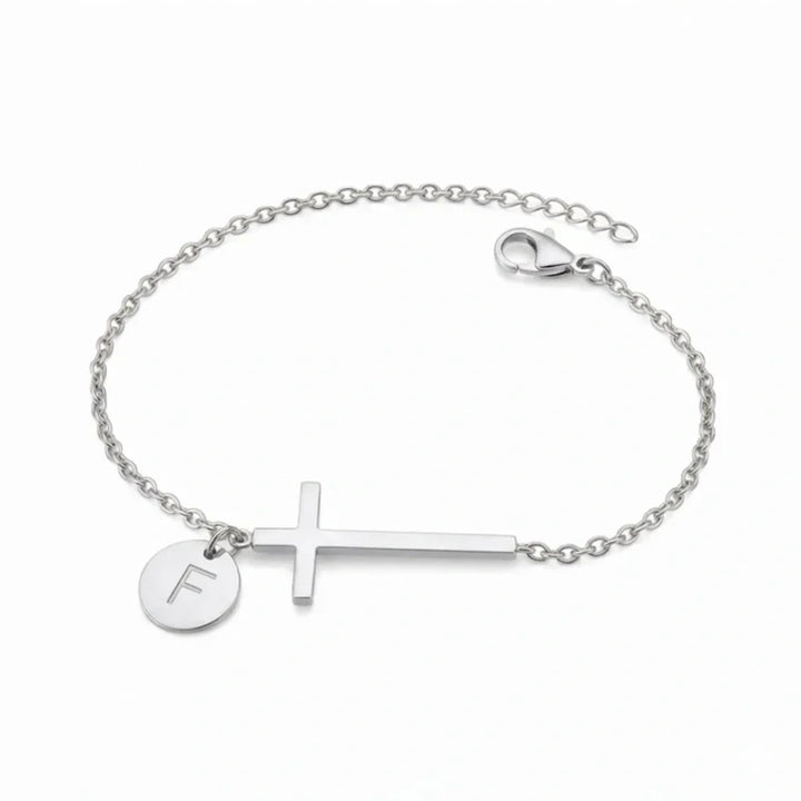 Elodryn | Personalisiertes Kreuz und Initialien Armband