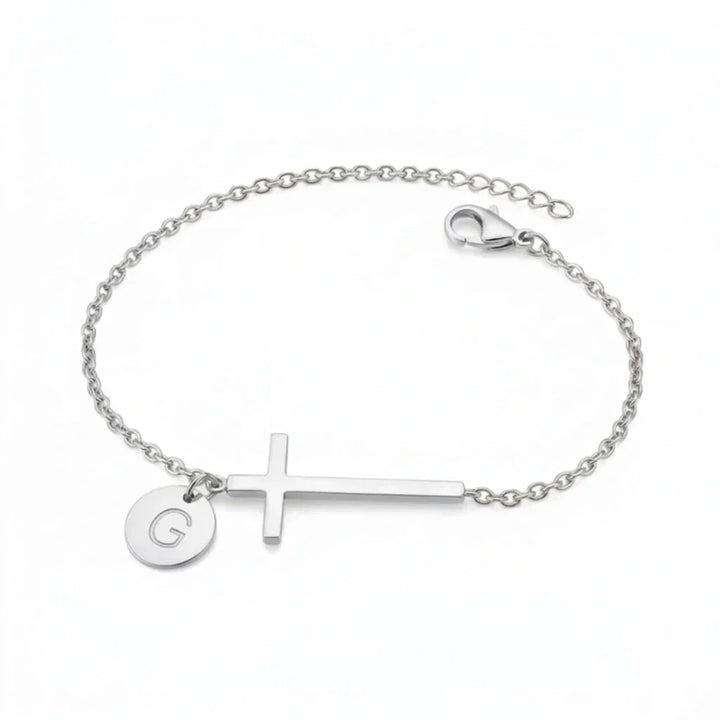 Elodryn | Personalisiertes Kreuz und Initialien Armband