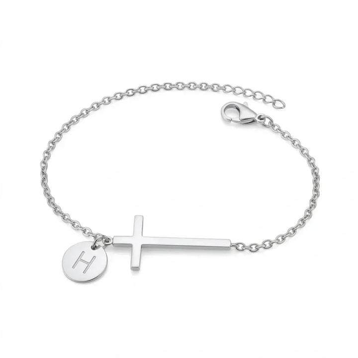 Elodryn | Personalisiertes Kreuz und Initialien Armband