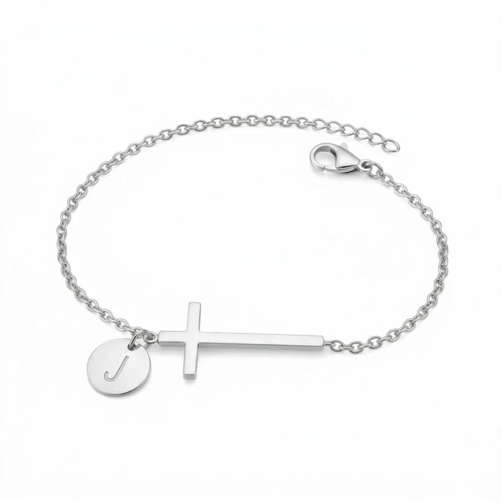 Elodryn | Personalisiertes Kreuz und Initialien Armband