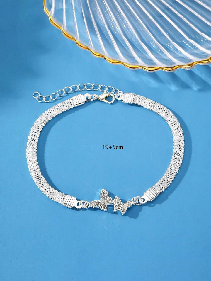 Antonella | Silbernes Armband mit Zirkonia-Schmetterling