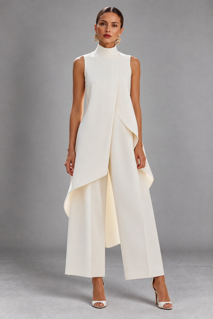 Anastasia | Eleganter ärmelloser Jumpsuit mit Stehkragen