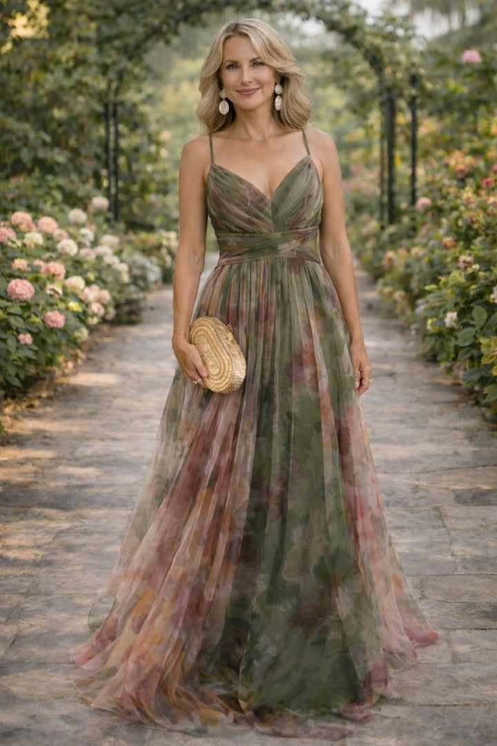 Jenvique | Elegantes Maxikleid mit floralem Muster für Frauen im femininen Stil