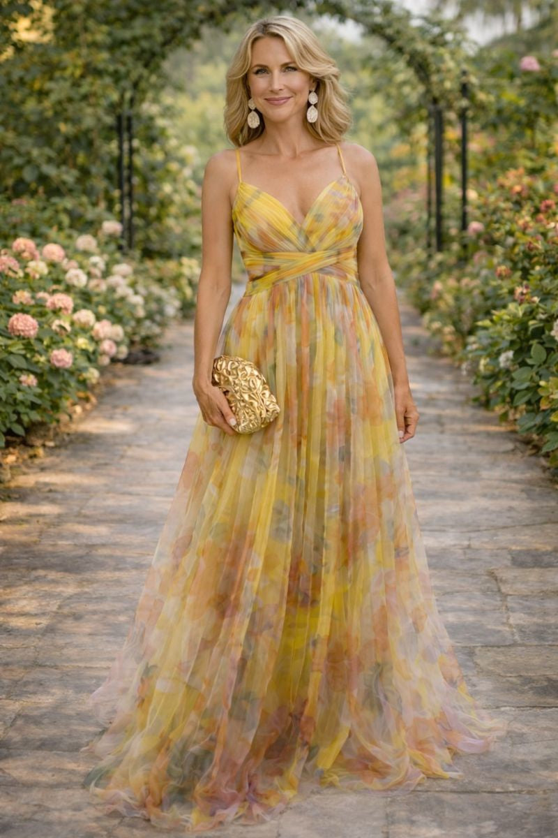 Jenvique | Elegantes Maxikleid mit floralem Muster für Frauen im femininen Stil
