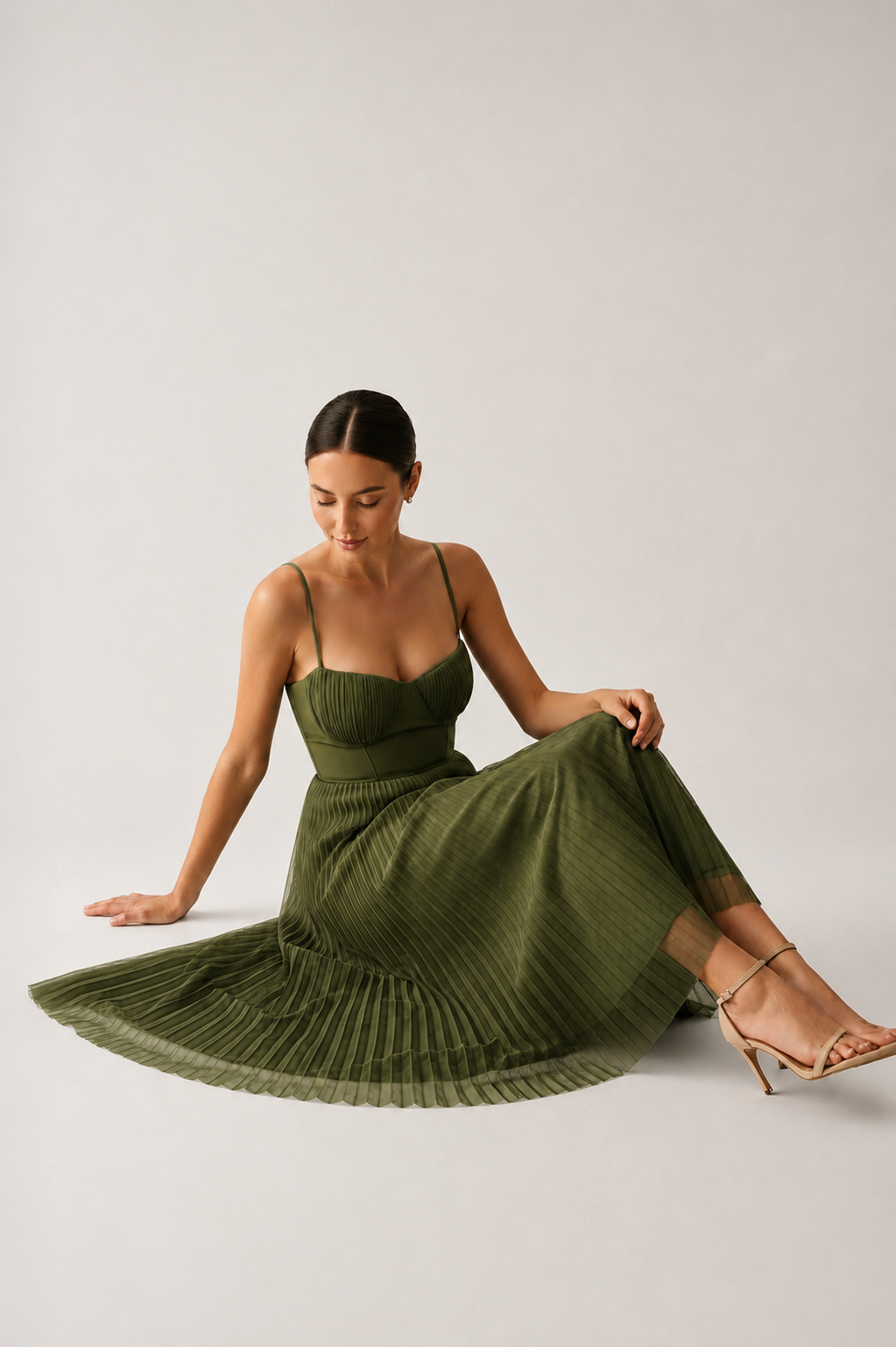 Heidi | Midi-Kleid mit strukturiertem Korsett