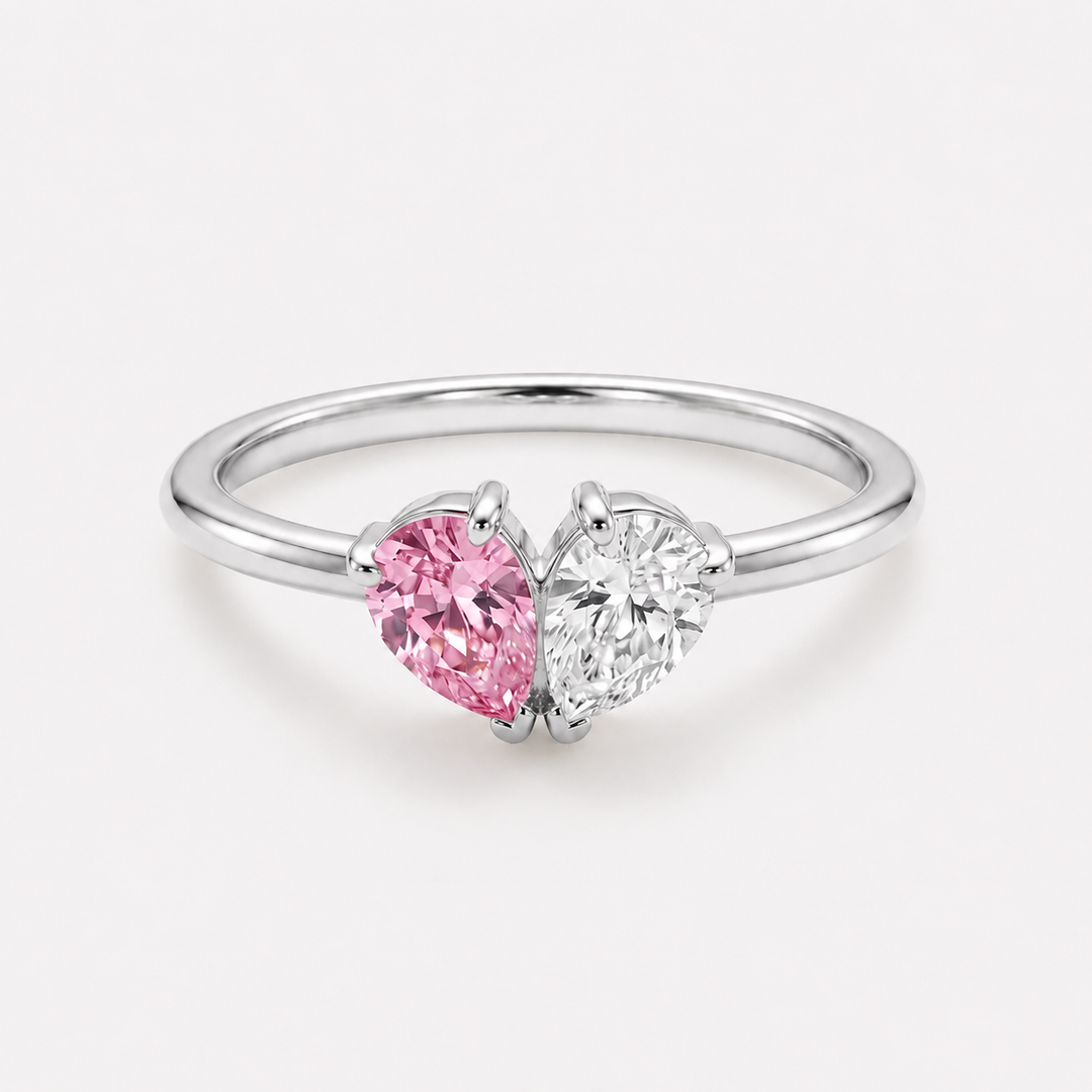 Esmé | Herzring mit zwei Geburtssteinen