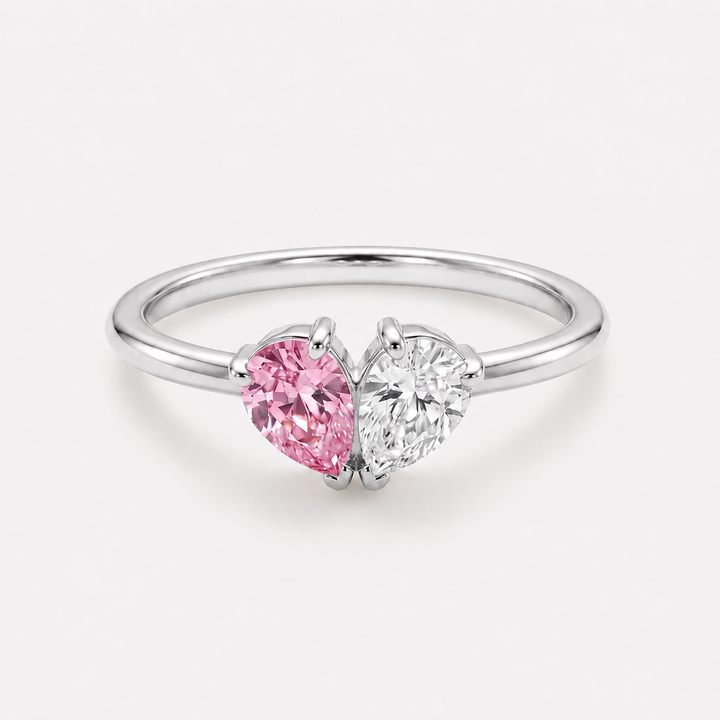 Esmé | Herzring mit zwei Geburtssteinen