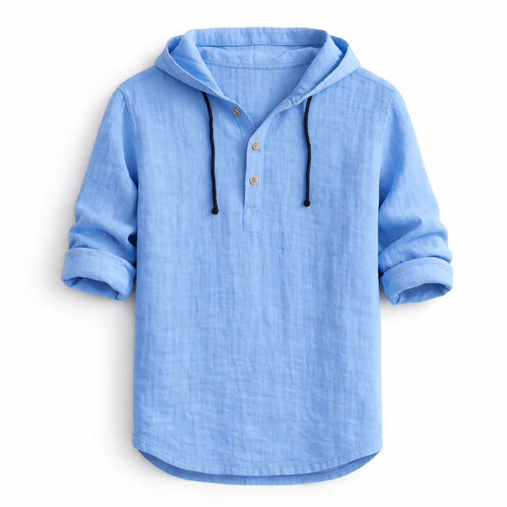 Delvaro | Herren Leinenhemd mit Kapuze und lässigem Stil