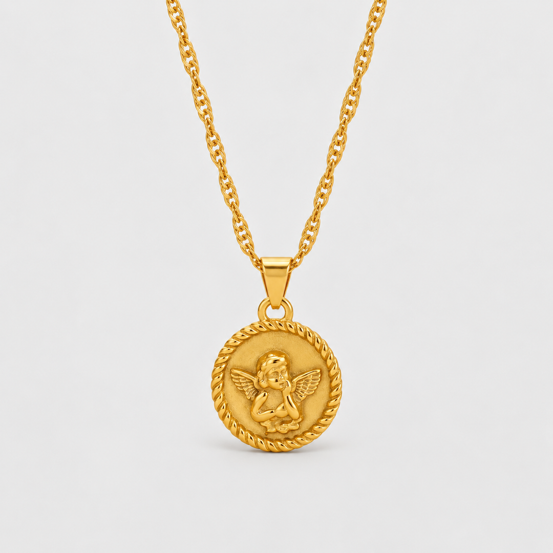 Monica | Halskette mit Medaille des Schutzengels