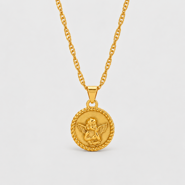 Monica | Halskette mit Medaille des Schutzengels