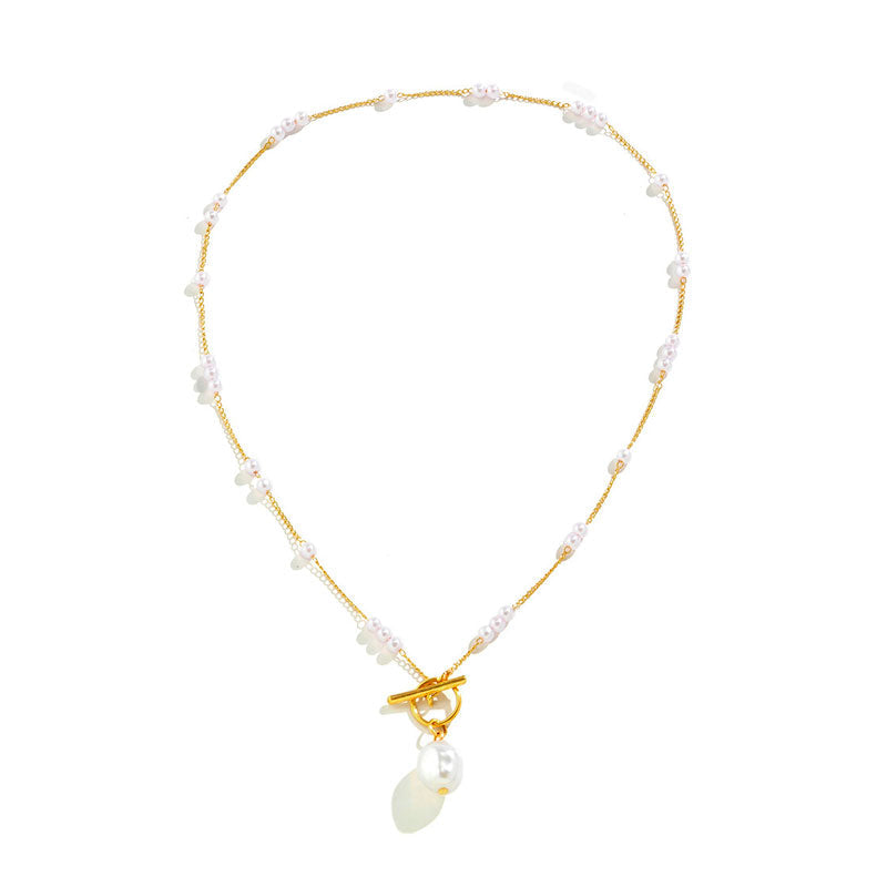 Lana | Goldene Halskette mit Perlenanhänger