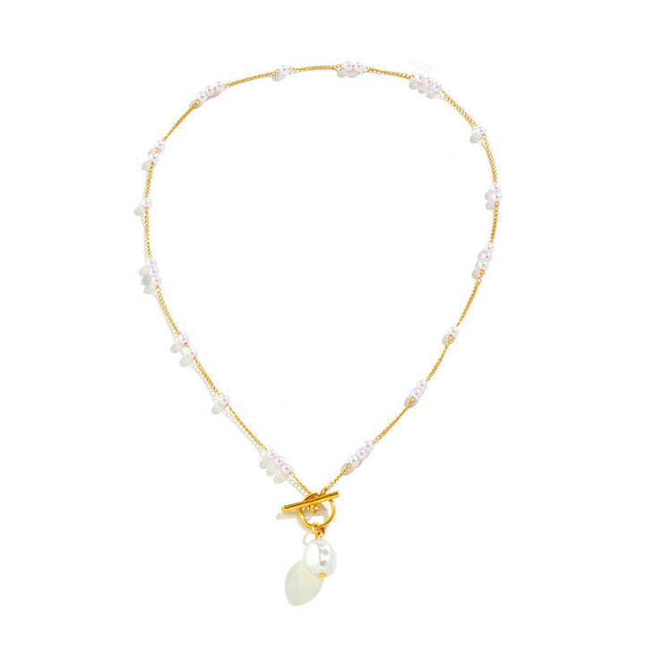 Lana | Goldene Halskette mit Perlenanhänger