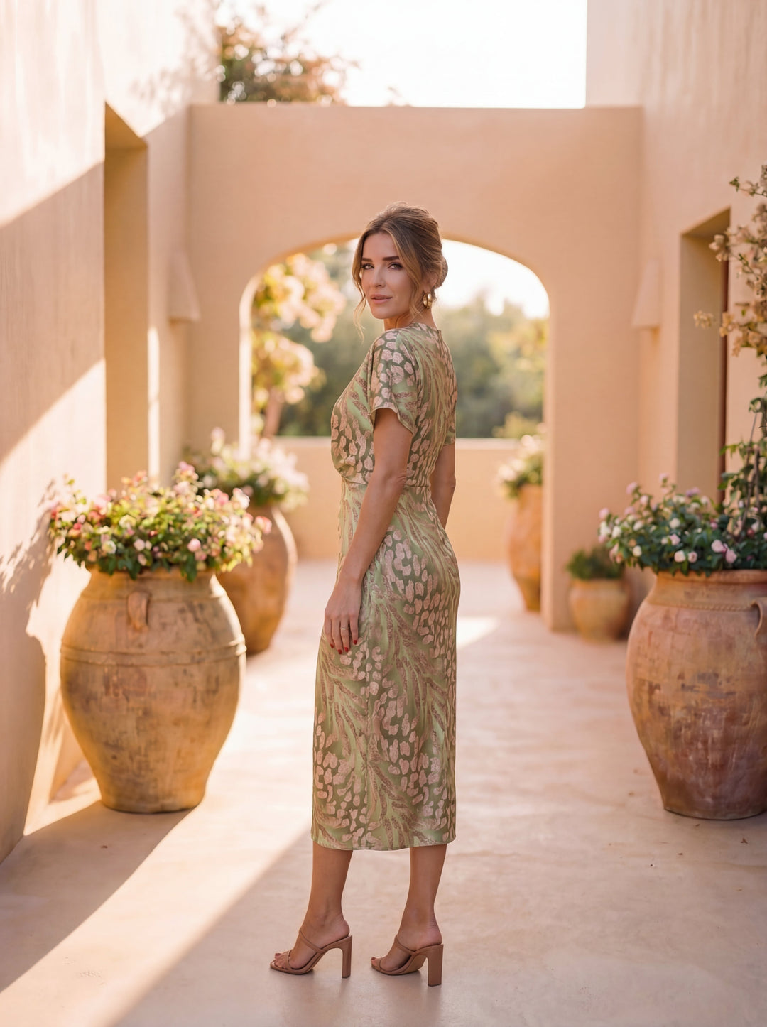 Taryn | Schmeichelndes Kupferfarbenes Langes Kleid