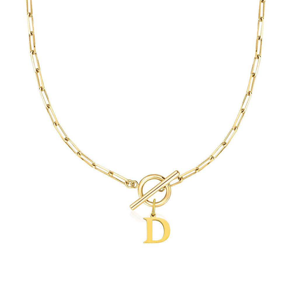 Ganelle | Moderne Paperclip Initialien Halskette
