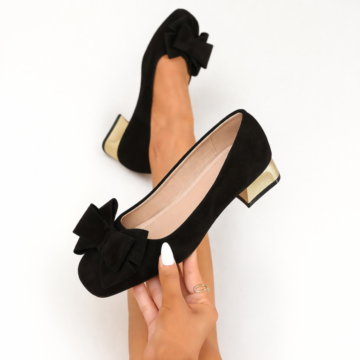Daviella | Damenschuh mit modischer Schleife und elegantem Blockabsatz