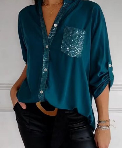 Hadley | Top Casual aus Patches mit Glitzernden Pailletten
