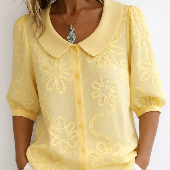 Gavira | Leichte Bluse mit floralem, natürlichem Eleganz