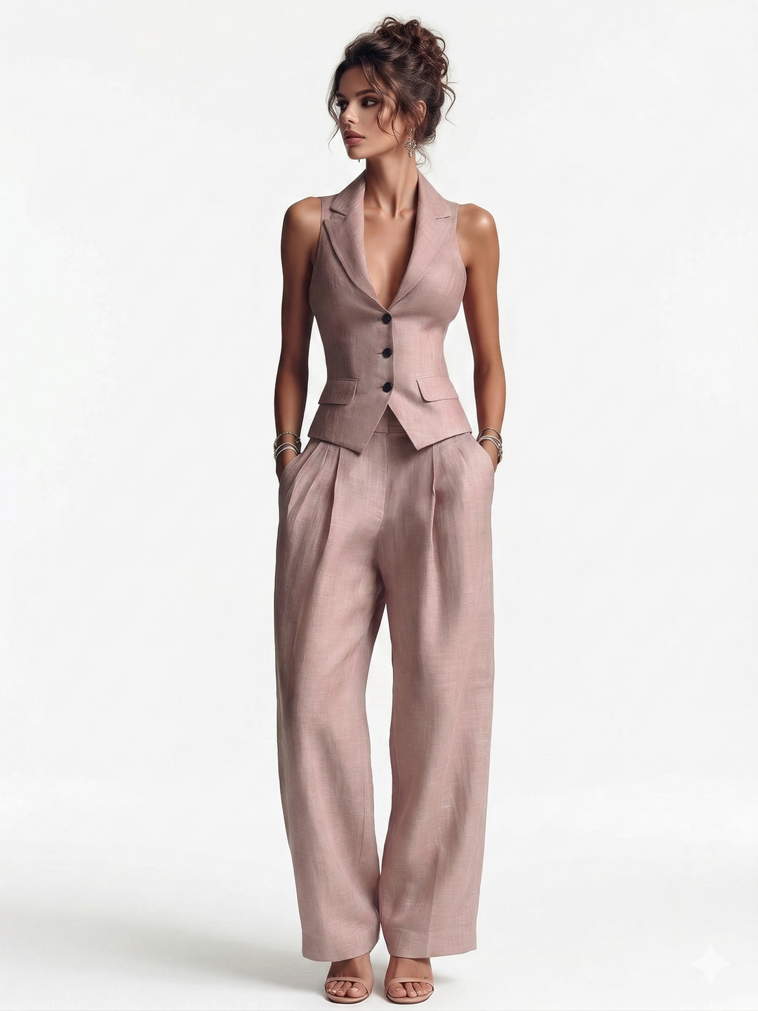 Romira | Set aus rosa Weste und Hose